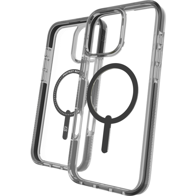 ZAGG Santa Cruz Snap iPhone 16 Pro Max Case - Clear & Black, Black,Clear