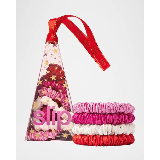 slip Skinny Scrunchies in Ornament Packaging: Anti-Crease  Anti-Breakage Slipsilk Design Protects Delicate Hair | Includes 4 Pure Silk Scrunchies