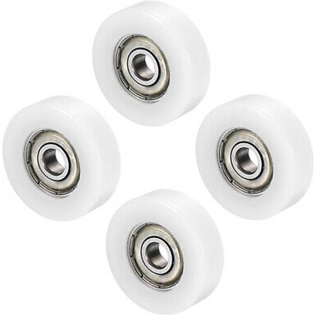 4pcs Nylon Pulley Wheel 6x30x9mm Bearing Sliding Conveyor Roller Wheel, White