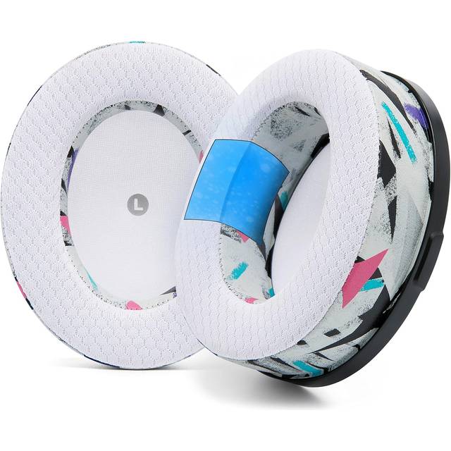 WC Freeze Penrose - Hybrid Tyg Kylning Gel Ersättnings öronkuddar för Audeze Penrose & Mobius, Tillverkad av Wicked Kuddar, Förbättrad hållbarhet, tjocklek och ljudisolering | 90-tals vit