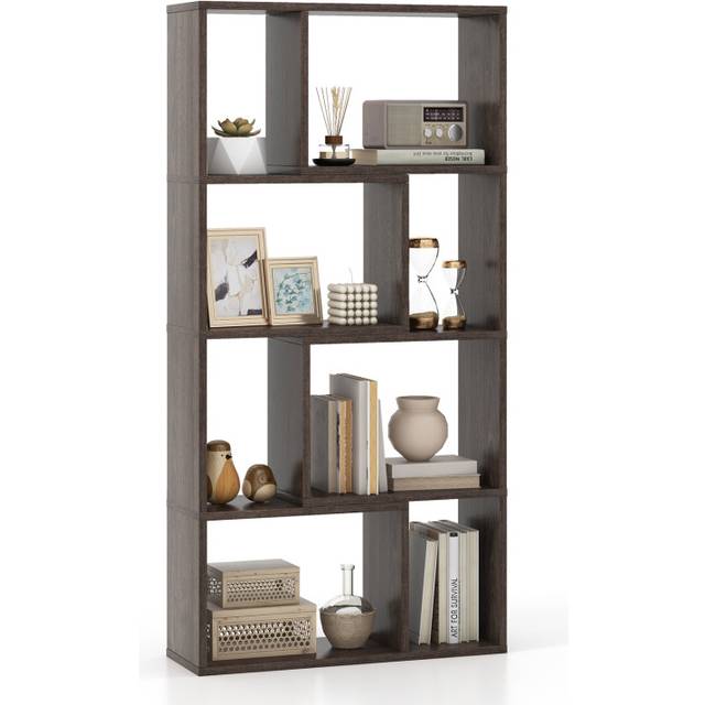 Costway 8 Cube Grey Geometric Bookshelf