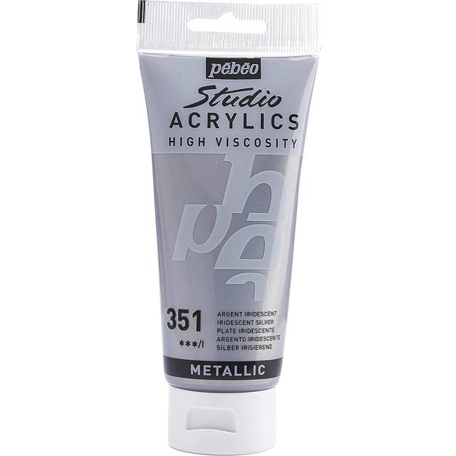 Pebeo : High Viscosity : Studio Acrylic Paint : 100ml : Iridescent Silver