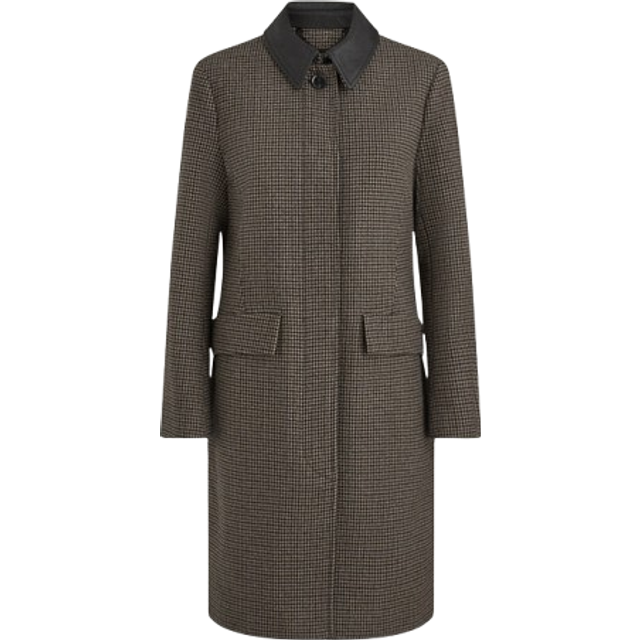 Brown Stannic Houndstooth Wool Blend Coat - Beige (4)