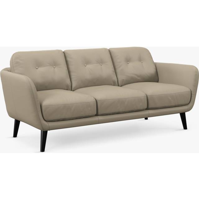 John Lewis Arlo Large 3 Seater Leather Sofa, Dark Leg