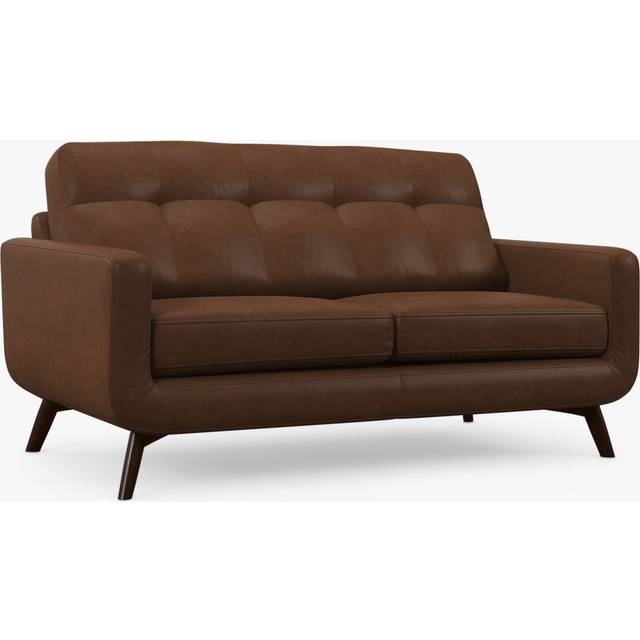John Lewis Barbican Medium 2 Seater Leather Sofa, Dark Leg