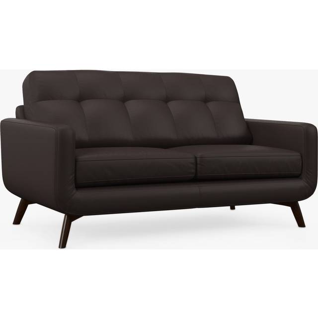 John Lewis Barbican Medium 2 Seater Leather Sofa, Dark Leg