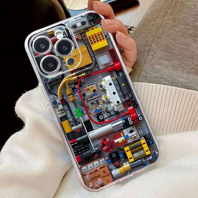 SHEIN Creative Circuit Design Transparent Phone Case With Comfortable Grip And Lens Protection Compatible With Iphone 15/15PLUS/15PRO/15PROMAX/14/14PLUS/14P