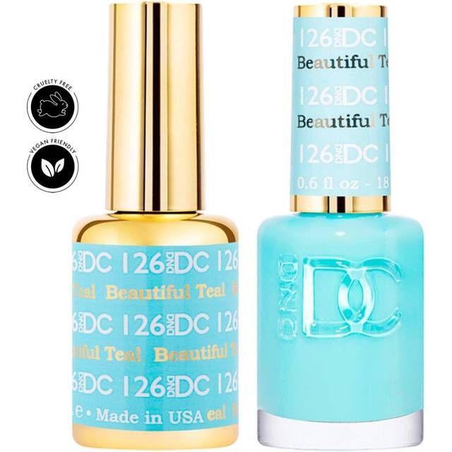 DND DC Duo Gel &amp; Nail Polish Set - Beautiful Teal 126 - 2 x 18ml