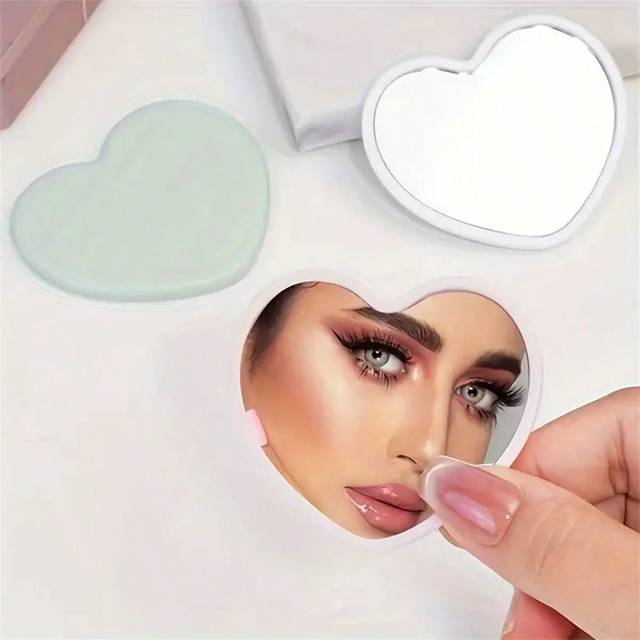 SHEIN 2pcs/4pcs Pocket Mirrors, Heart Shaped Compact Mirrors, Modern Minimalist Makeup Mirror, High Definition Mini Vanity Mirror For Women