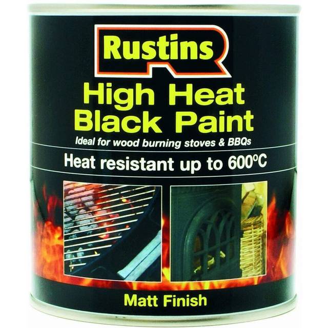 Rustins High Heat Paint Black Paint 500ml