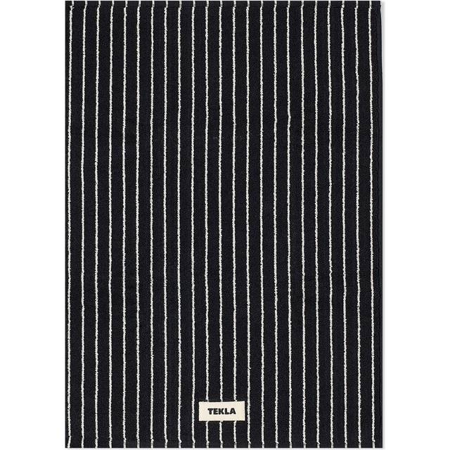 Tekla - Bath Mat 70X50, Black Stripes - Svart