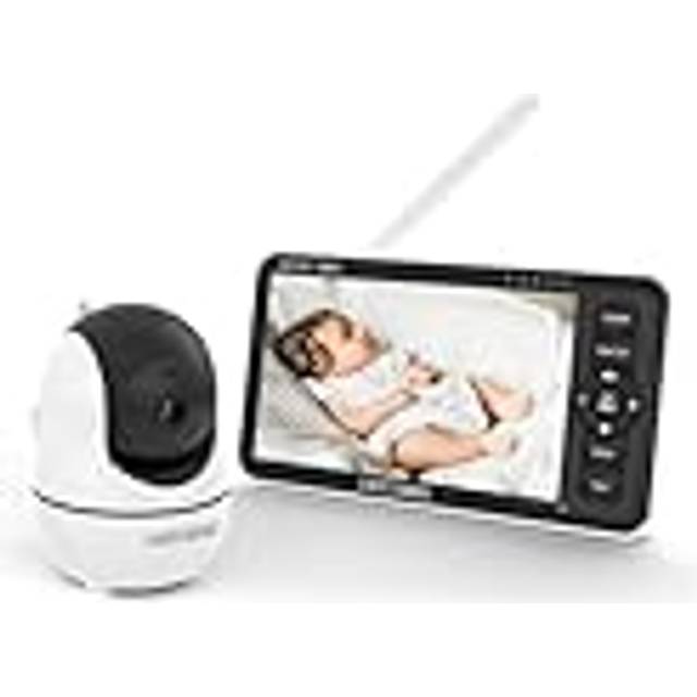Twistshake Babymonitor med Kamera och ljud - 5,5 tums 1080p Full HD-Skärm | Tvåvägs Ljudkommunikation - Övervakning av Omgivningstemperatur - VOX - Nattseende