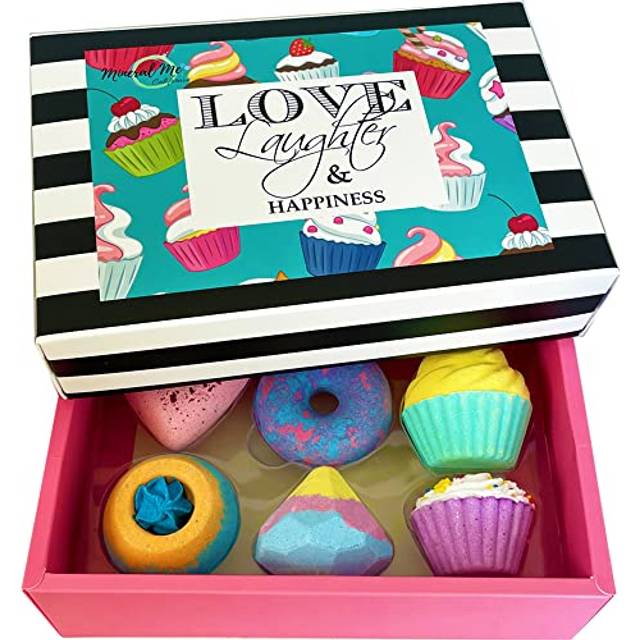 Bath Bombs Gift Set - Birthday Bath Bombs for Girls  6 Aromatherapy Natural Bath Bombs with Organic Ingredients  Skin Moisturizing Bubble Ba