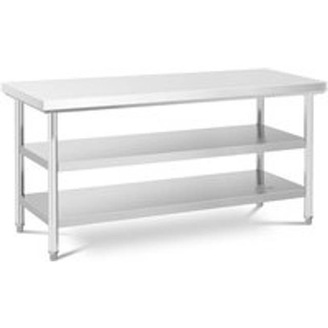 Royal Catering Stainless Steel Work Table - 70 x 180 cm - 600 kg - 3 levels RCWT-180X70-3L-E