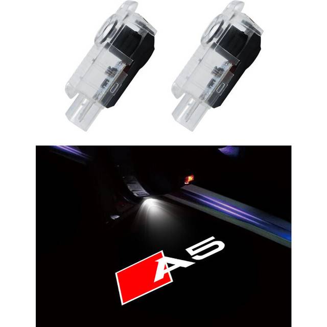 (For A5) 2pcs Led Car Door Welcome Lights for Audi A1 A3 8P 8V A4 A5 A6 A7 A8 Q3