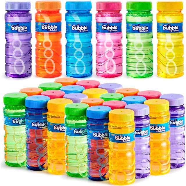 6 pcs Bubble Bottles (4oz/118ml Bubbles Solution), Bubbles Party Favors for Kids, Bubbles Wand Bulk, Assorted Colors Large Bubble Kit, Toddler Summer