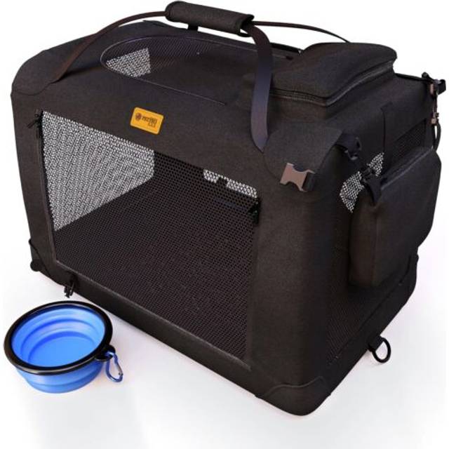 PETPROVED Dog Travel Crate Dog Carrier Pet Carrier for Medium Dogs Travel Crate for Car Puppy Cat Large Soft Fabric Foldable Collapsible for Car Seat