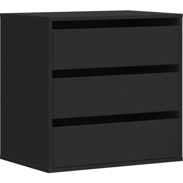 vidaXL Corner Chest of Drawers Black 60x41x58 cm Engineered Wood