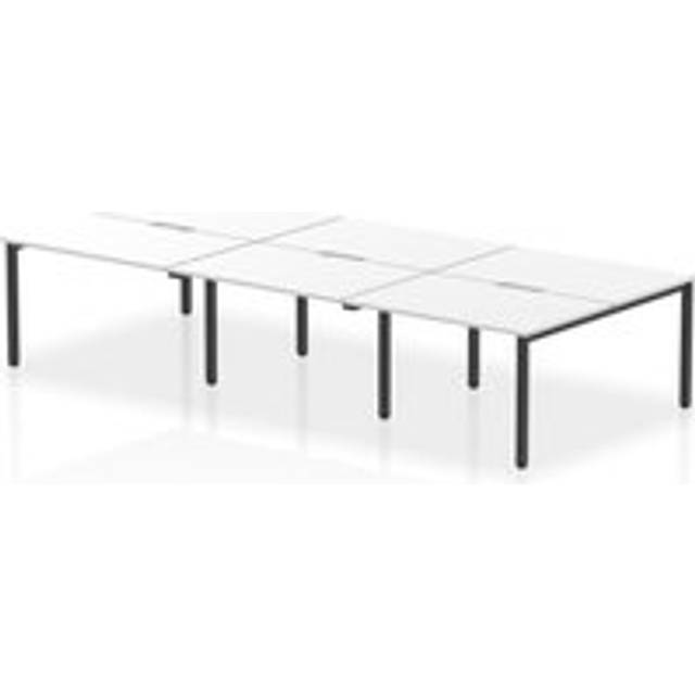 Evolve Plus 1200mm B2B 6 Person Bench Desk White Top Black Frame