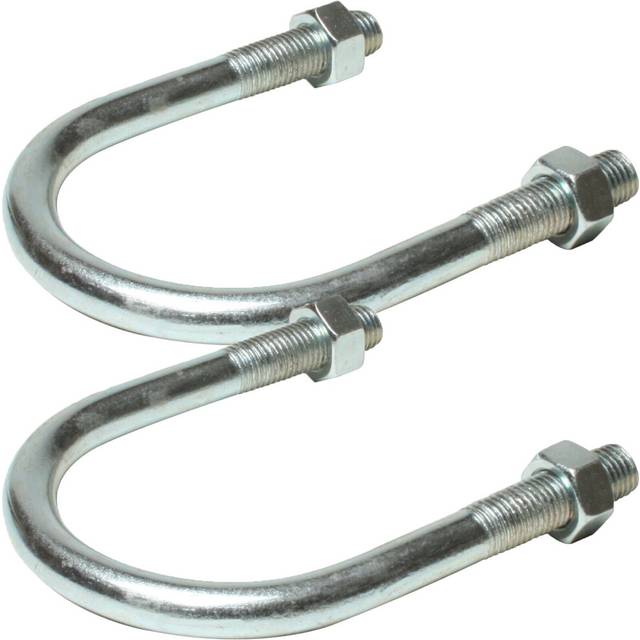 "2 Pack 1/2"" 15 21mm U Bolts Zinc Plated Steel Nuts Pole Grip Bracket Clamp"