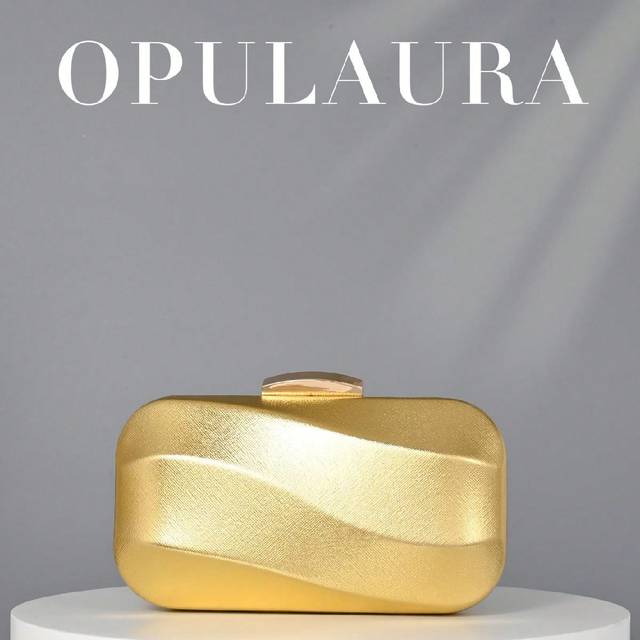SHEIN OpulAura Designer Unique Shape Evening Clutch Bag For Women, Luxury Gold Glittering Party Formal Purse, High-End Leather Formal Event Clutch Suitable