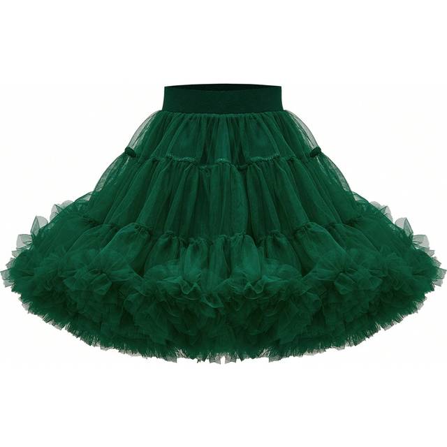 SHEIN Tween Girl Casual Elegant Cute Tutu Mesh Puff Skirt