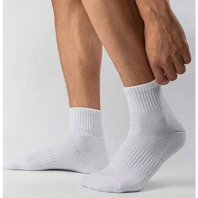 SHEIN 1/3/6pairs Black/White/Grey Solid Colored Double Stripe Unisex Mid-Calf Socks For Outdoor Activities Mid-Calf Casual Socks Unisex Winter Socks Thick S