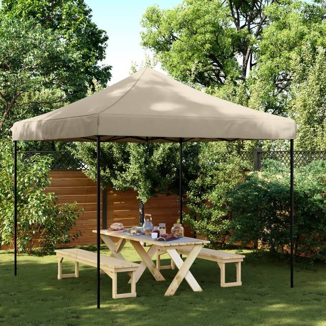 Pop-Up hopfällbart partytält 292x292x315 cm taupe