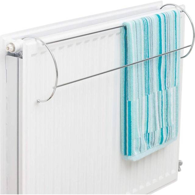 Set Of 2 Twin Metal Radiator Indoor Clothes Airer - Durable 2 Bar Towel Holder And Drying Rail For Efficient Indoor Drying (50cm H X 15cm W X 0cm D)