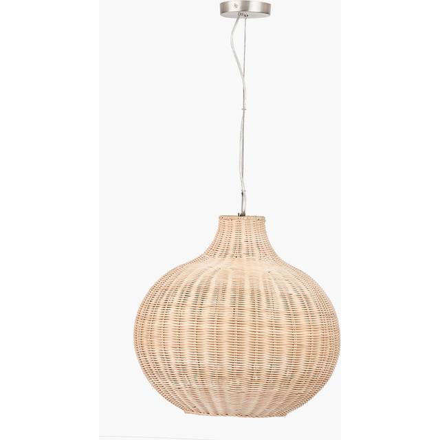 Allona 1 - Light Satin Nickel Urn Pendant - Natural (40cm H X 40cm W)