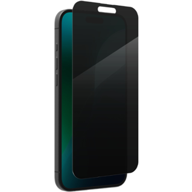 ZAGG InvisibleShield Glass Elite Privacy - Skärmskydd för mobiltelefon - glas - med sekretessfilter - 2-vägs - för Apple iPhone 15 Plus, 16 Plus