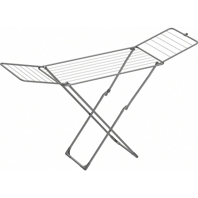SONGMICS Clothes Airer, Foldable Clothes Drying Rack, Clothes Horse With Gullwings, Free-Standing Laundry Rack, Indoor Outdoor Use, Bed Linen Clothing, Grey