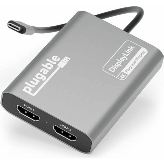 Plugable USB C to HDMI Adapter Dual Monitor 4K 60Hz
