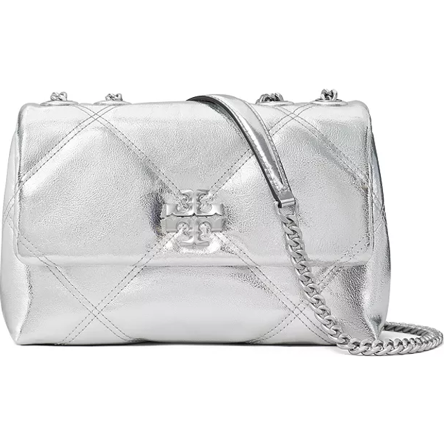 Tory Burch Kira Diamond Quilt Metallic Leather Small Convertible Shoulder Bag