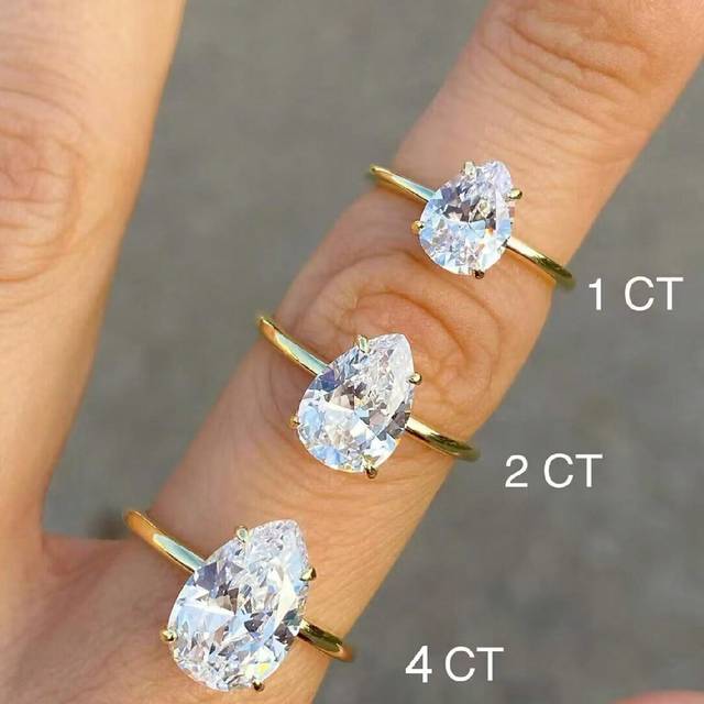 Esberry 1 Piece Delicate And Elegant 925 Silver Four Claws Unique Shaped Diamond Ring Solitaire Engagement Ring Ladies Jewelry Gift Engagement Gift Party Gift