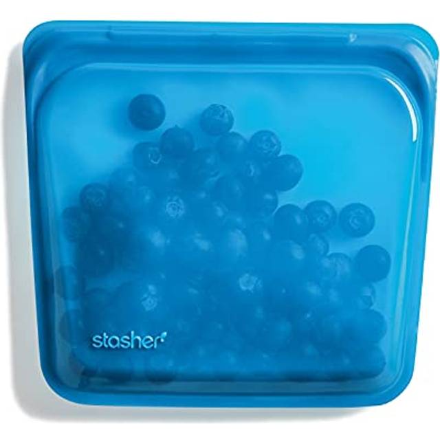 Stasher smörgåspåse (blåbär) | återanvändbara fryspåsar för resor och matförvaring | silikonplast matväskor | 21 cm x 20,3 cm x 1,3 cm/440 ml
