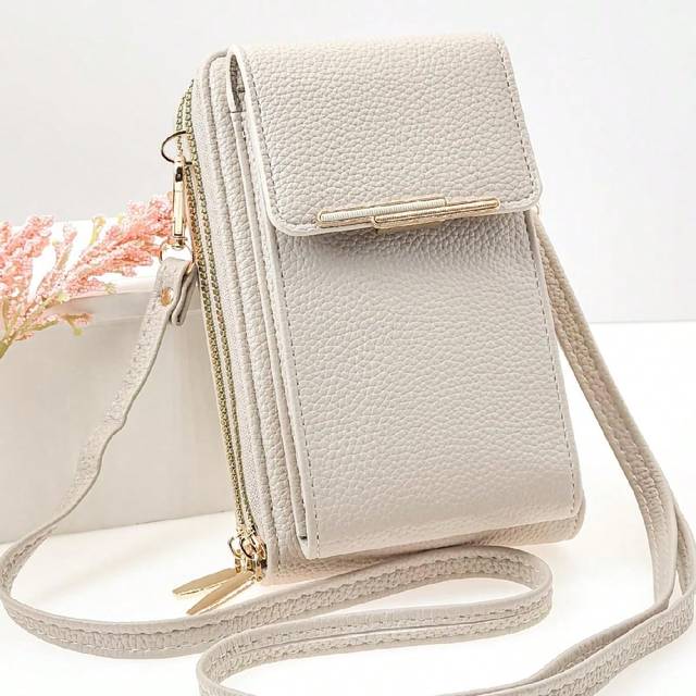 SHEIN New Messenger Bag A Multi-Function Large-Capacity Double-Layer Zipper Mobile Phone Wallet, Fashion Simple And Delicious Soft Image, Leisure Holiday, D