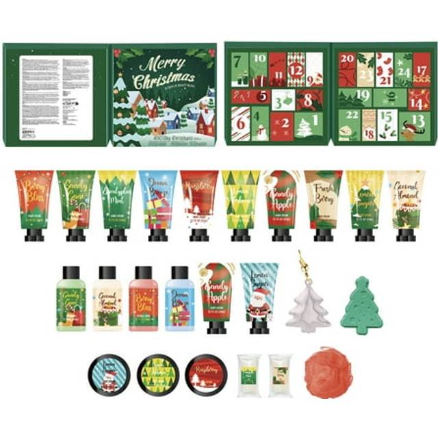 2024 Advent Calendar Christmas Gifts for Women - 24pc Spa Sets for Her, Hand & Foot Cream, Bubble Bath, Shower Gel, Body Lotion, Soap, Christmas Tree