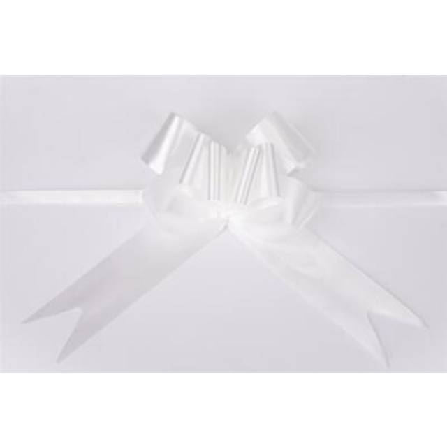 10 Pcs 50mm White Pullbow Ribbon Gift Wrapping