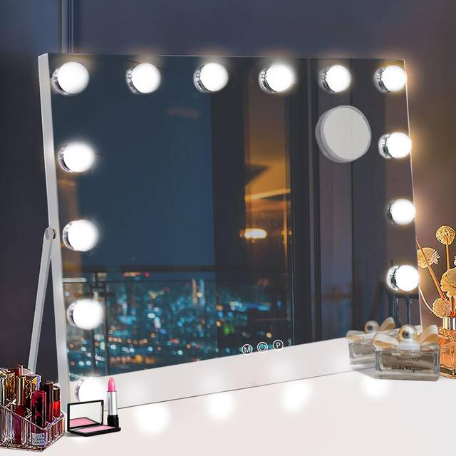 Matteo Hollywood Vanity Mirror 14 Dimmable 3 Colour LED Bulbs Touch Sc