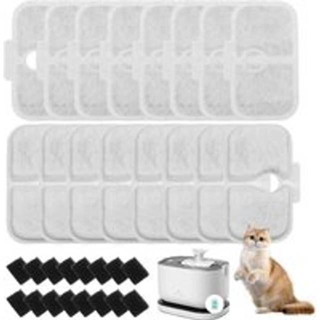 32pcs Petlibro Cat Drinking Fountain Filters, Packed for PLWF105/PLWF115/PLWF005 Cat Drinking Fountain, 16 Filter Cartridges and 16 Foam Sponges