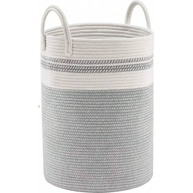 SHEIN Cotton Rope Laundry Hamper Woven Collapsible Dirty Clothes Basket 58L