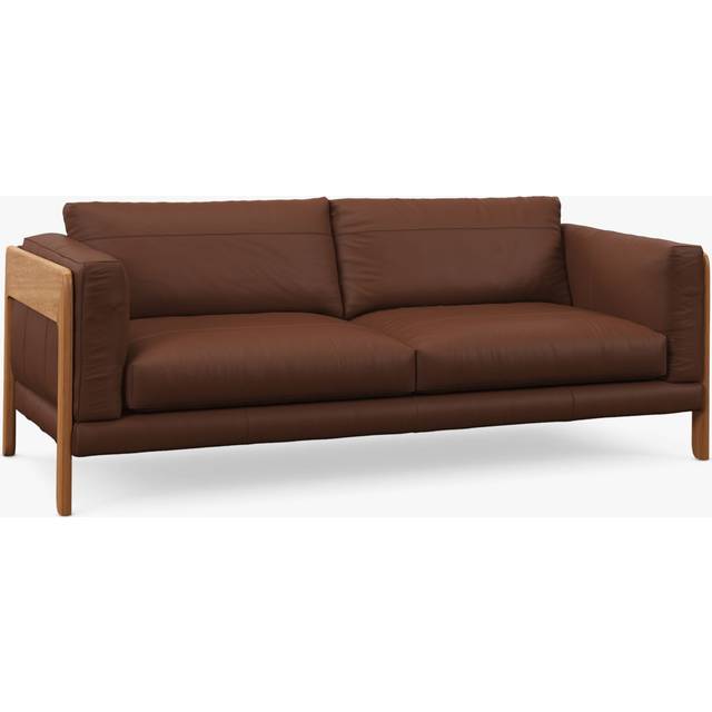 John Lewis Nest Grand 4 Seater Leather Sofa, Light Leg