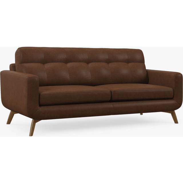 John Lewis Barbican Grand 4 Seater Leather Sofa, Light Leg