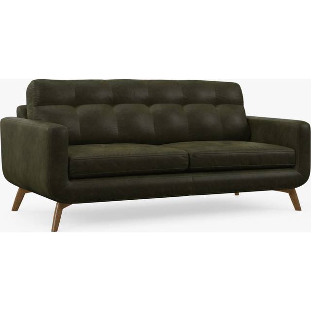 John Lewis Barbican Large 3 Seater Leather Sofa, Light Leg