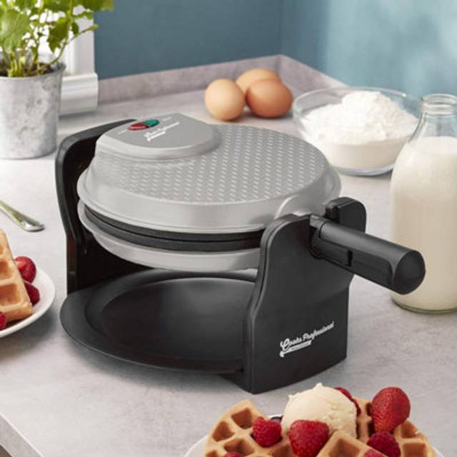 Belgian Waffle Maker Machine Rotary Electric Iron 920W - Silver - One Size