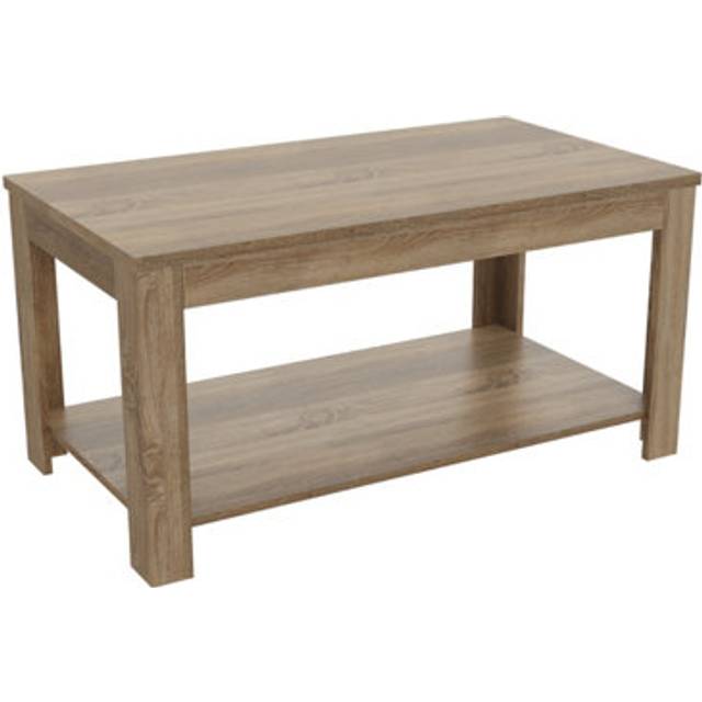AVF Calibre Single Shelf Rustic Sawn Oak Coffee Table - AVF Group Ltd - Brown
