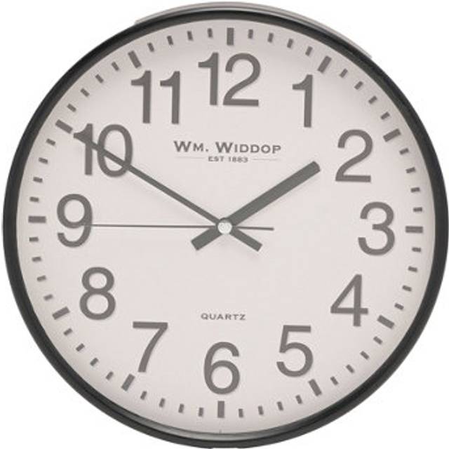 Widdop Bold Number Slimline Wall Clock - Black