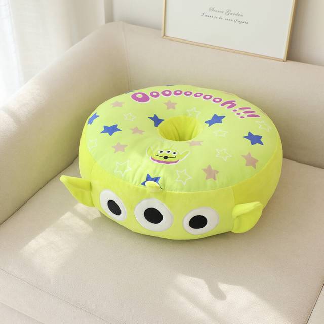 (Yellow) Lilo Stitch Alien Stuffed Thick Seat Cushion Cartoon Toys Children