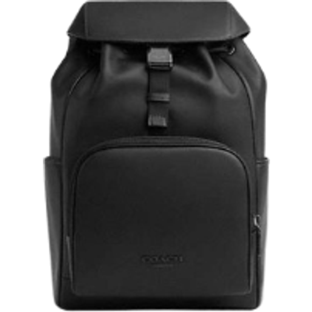Coach Mens Racer Backpack in Smooth Leather - Black - One Size